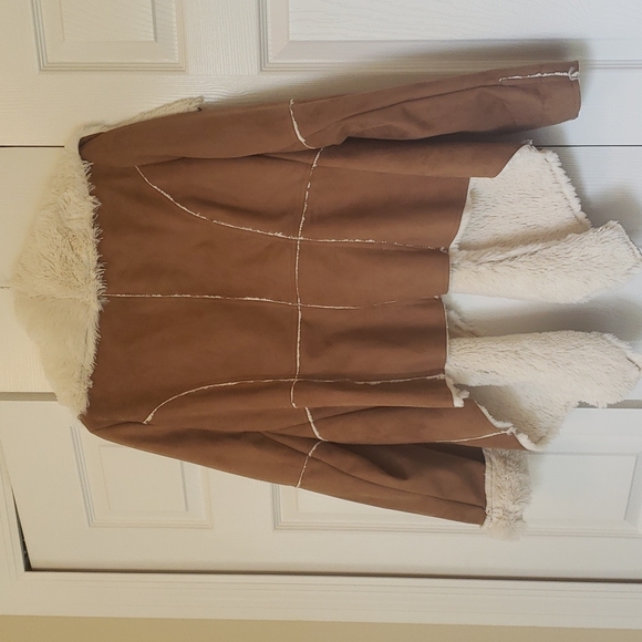 Suede/Shearling Coat - Picture 2 of 7